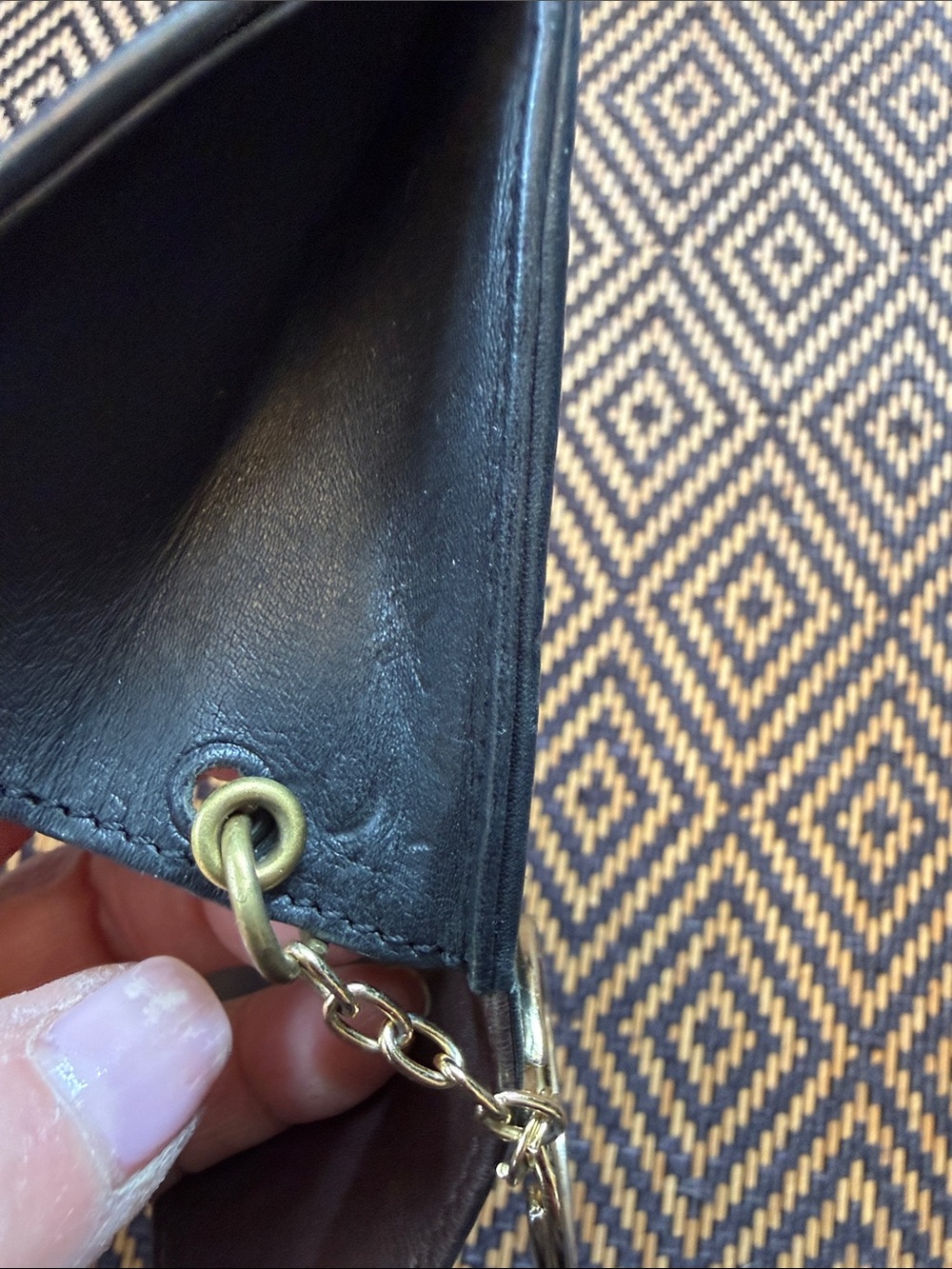 Vintage Coach blk and mahogany courier multi function case wallet keychain ITALY - Picture 10 of 13
